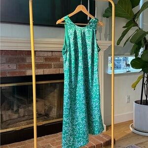Banana Republic Teal Floral Midi Dress